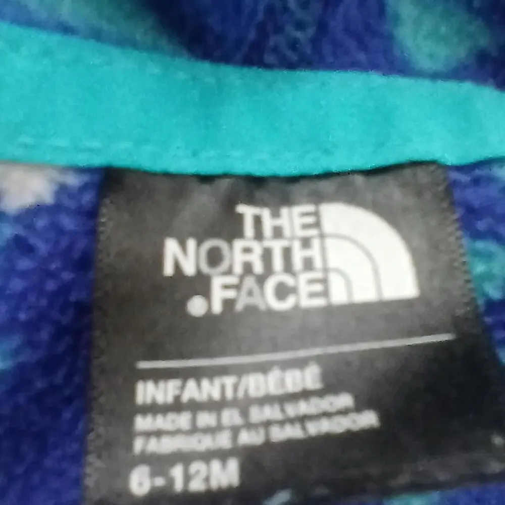 The North Face Infant 6-12 Month Blue Patterned Fleece Hoodie